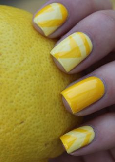 Orange and Yellow Nail Design