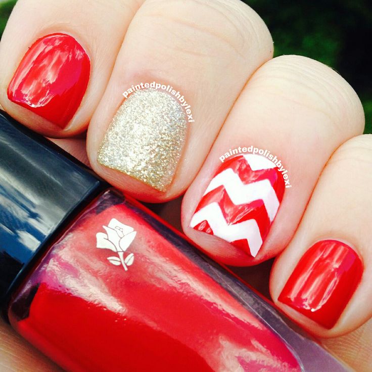 Patterned Red Nails