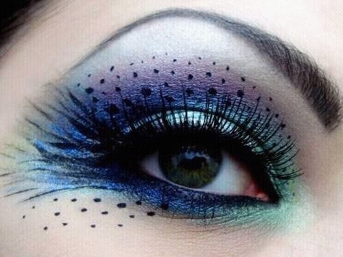 Peacock Inspired Party Eye Makeup