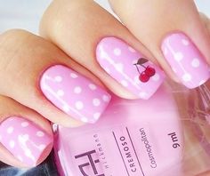 Pink Cherry Nail Design