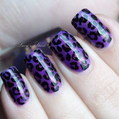 Pink and Silver Leopard Nail Art Design