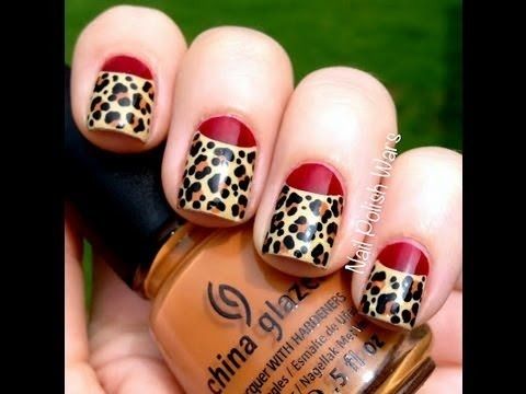Red Leopard Nail Art Design