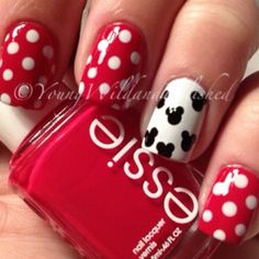 Red Mickey Mouse Nails