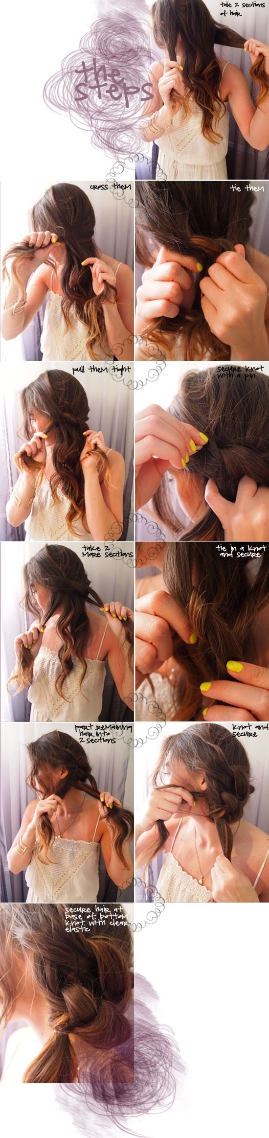 Romantic knotted Ponytail Tutorial