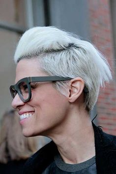 Short White Faux Hawk Hairstyle