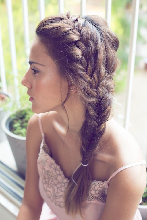 Side Fishtail Braid for Wedding Hairstyles