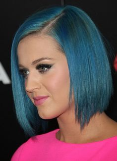 Sleek Colored Bob Haircut - Katy Perry Hairstyles