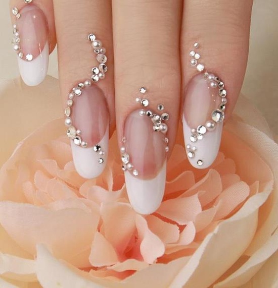 Stunning Diamond Embellished Nail Design