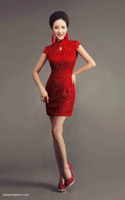 Trendy Red Chinese Wedding Dress
