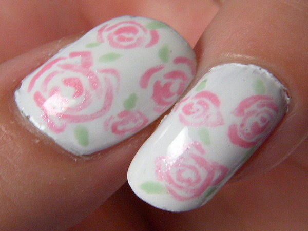 4. Pretty Pink Rose Nail Designs - wide 7