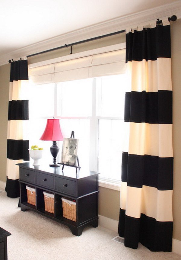 Black and White Stripe Curtain