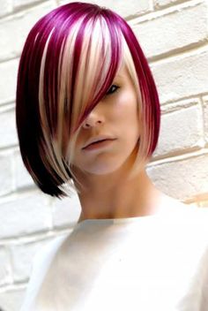 Blonde Bob Haircut With Red Highlights