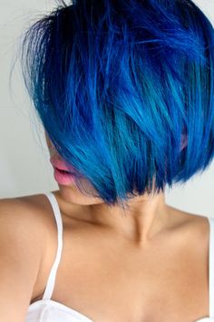 Blue Bob Haircut