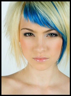 Blue Colored Funky Hairstyle