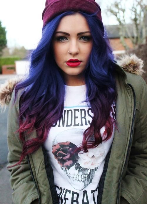 Blue and Purple Hairstyle