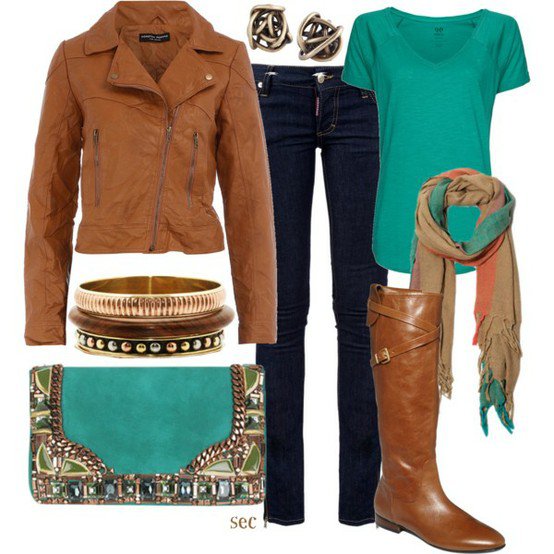 Boho Outfit Idea with Brown Leather Jacket