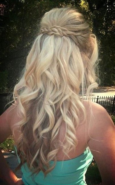 Braided Blond Curly Hairstyle