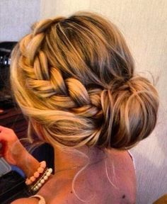 Braided Bun Hairstyle for Ombre Hair