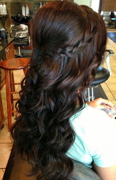 Braided Long Curly Hairstyle
