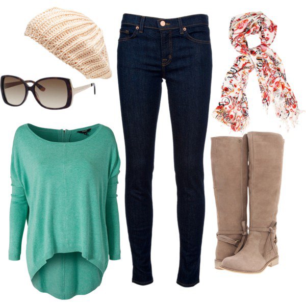 Casual Outfit Idea with Floral Scarf