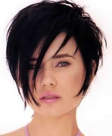 Chic Short Haircut with Long Fringes