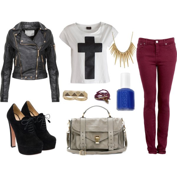 Cool Black Leather Jacket Outfit Idea