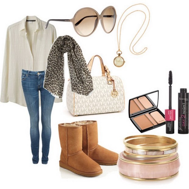 Cool Outfit for Fall with Leopard Printed Scarf