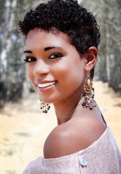 Cool Short Curly Haircut for African American Women