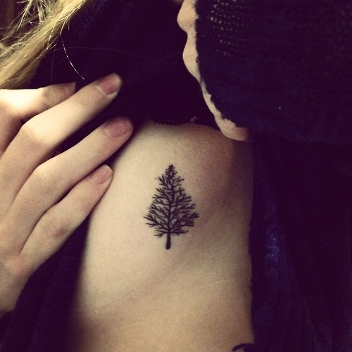 Cute Pinetree Tattoo