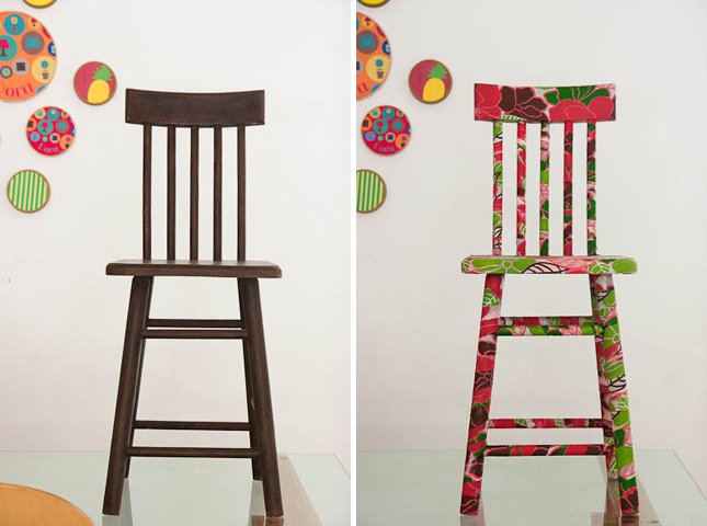 DIY Fabric Covered Chair