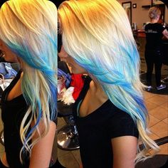 Dip Dyed Blue Hairstyle