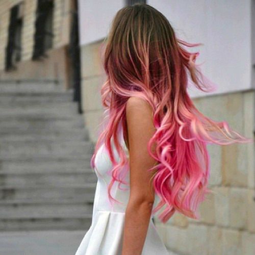 Dip Dyed Pink Hairstyle