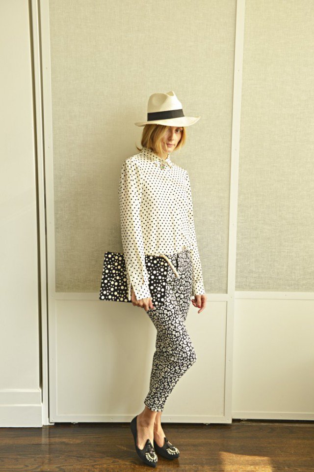 Dotted Blouse with Floral Pants