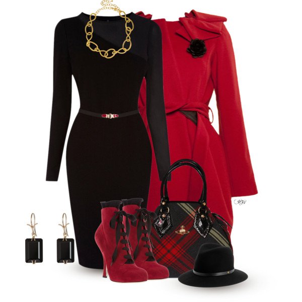 Elegant Red Outfit Idea for Work
