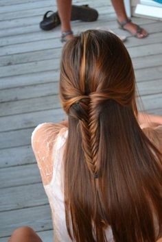Fishtail Braid Half Up Hairstyle for School Girls