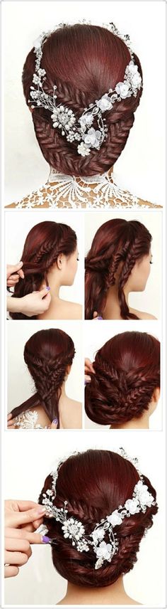 Fishtail Braided Updo Hairstyle Tutorial