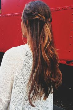 French Braid Half Up Hairstyle for Ombre Hair