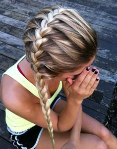 French Braid Ponytail Hairstyle for School Girls