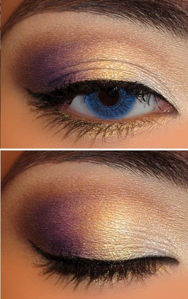 Gold and Purple Eye Makeup Tutorial