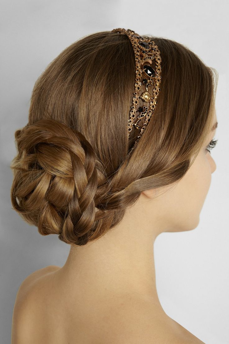 Graceful Braided Updo Hairstyle with A Headband