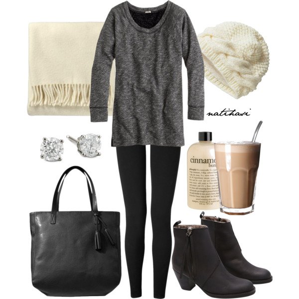 Grey and Black Outfit Idea for Fall