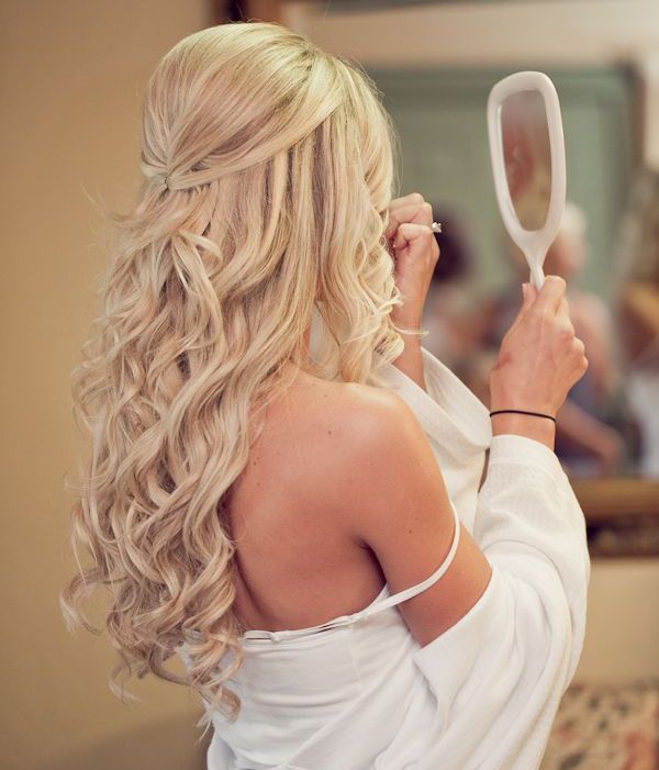 Half Up Half Down Wedding Hairstyle for Blond Hair