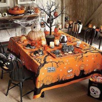 Halloween Table with a Decorative Tree