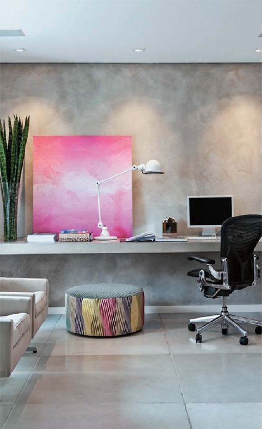 Home Office with Wall Art