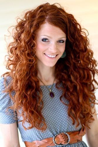 Long Curly Copper Hairstyle