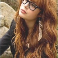 Long Wavy Hairstyle With Blunt Bangs