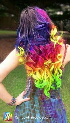 Long Wavy Rainbow Hairstyle