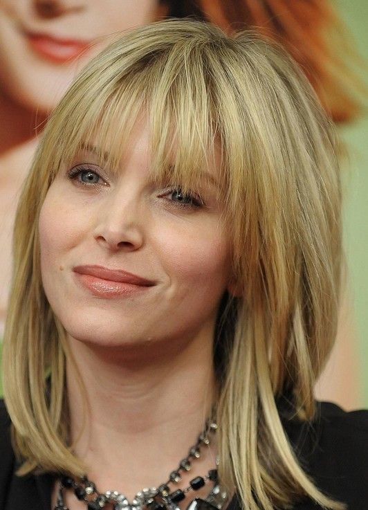 Medium Blond Hairstyle With Bangs