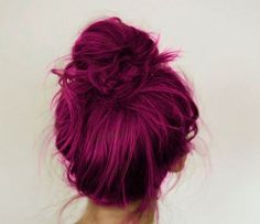 Messy Top Knot for Pink Hairstyles