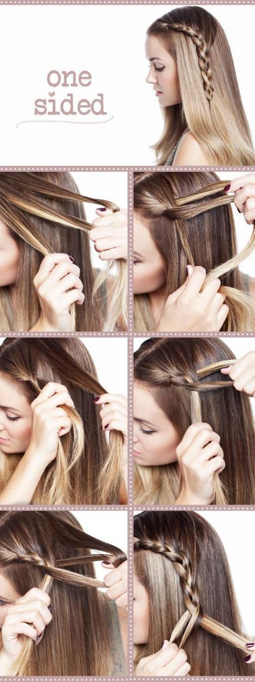 One Side Braided Hairstyle Tutorial